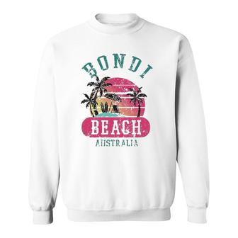 Retro Cool Bondi Beach Australia Beaches Distressed Novelty Sweatshirt | Mazezy