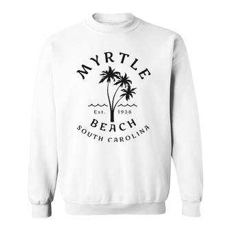 Retro Cool Original Myrtle Beach Sc Palm Tree Novelty Art Sweatshirt | Mazezy
