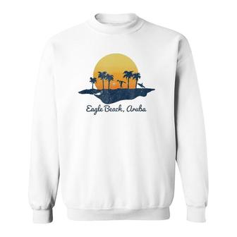 Retro Eagle Beach Aruba Beach Sunset Sweatshirt | Mazezy