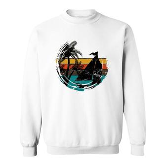 Retro Sailing Sailor Tropical Beach Sail Sea Sailing Sweatshirt | Mazezy