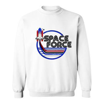Retro Usa American Space Force Emblem Sweatshirt | Mazezy
