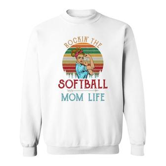 Rockin The Softball Mom Life Sweatshirt | Mazezy