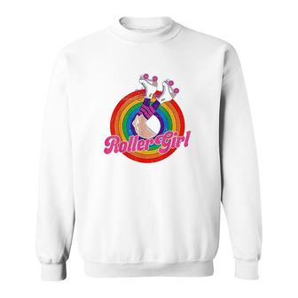 Roller Girl Skater Skating Retro Vintage 70S 80S Skates Sweatshirt - Thegiftio UK