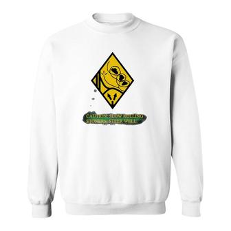 Rolling Stoners Warning Sign Sweatshirt - Thegiftio