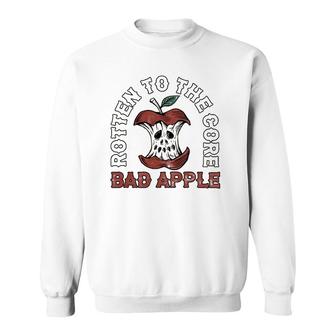 Rotten To The Core Bad Apple Funny Retro Sweatshirt | Mazezy