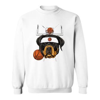 Rottweiler Basketball Dog Lovers Basketball Player Sweatshirt | Mazezy