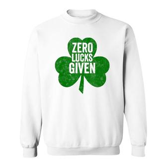 Saint Patrick's Day Funny Gift Zero Lucks Given Tank Top Sweatshirt | Mazezy CA