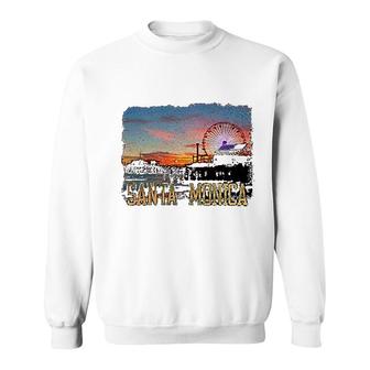 Santa Monica Pier Sunset California Sweatshirt | Mazezy