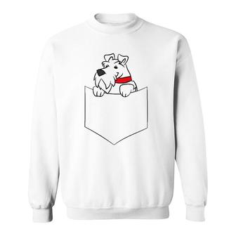 Schnauzer Dog In Pocket Cute Pocket Schnauzer Raglan Baseball Tee Sweatshirt | Mazezy