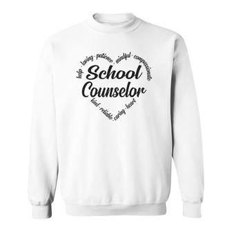 School Counselor Heart Word Cloud Sweatshirt | Mazezy