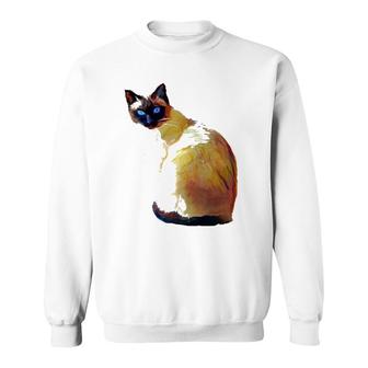Seal Point Siamese Cat Oil Painting Sweatshirt | Mazezy