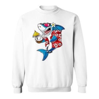 Shark Hawaiian Funny Aloha Hawaii Beach Jawsome Gifts Men Sweatshirt | Mazezy
