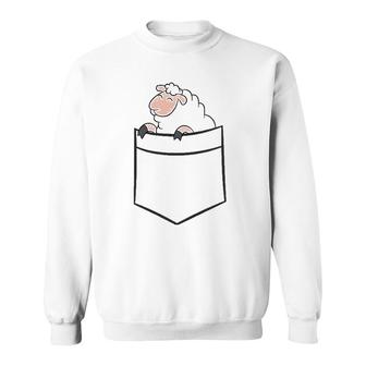 Sheep In The Pocket Cute Pocket Sheep Sweatshirt | Mazezy