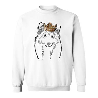 Shetland Sheepdog Wearing Crown Dog Lovers Gift Sweatshirt | Mazezy