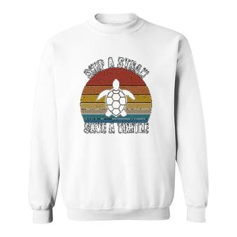 Skip A Straw Save A Turtle Sweatshirt | Mazezy