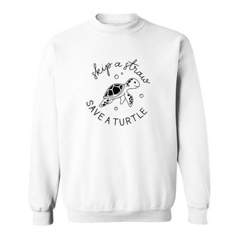 Skip A Straw Turtle Sweatshirt | Mazezy