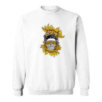Skull Mom Sunflower For Badass Mom Mothers Day Gift Sweatshirt - Thegiftio UK