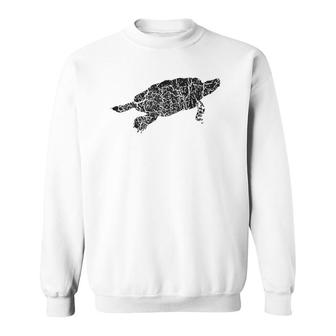 Snapping Turtle Distressed Print - Vintage Snapping Turtle Sweatshirt | Mazezy