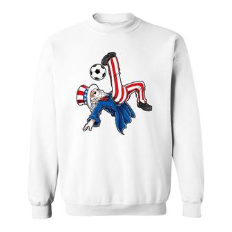 Soccer 4Th Of July Kids Boys Uncle Sam American Flag Sweatshirt | Mazezy