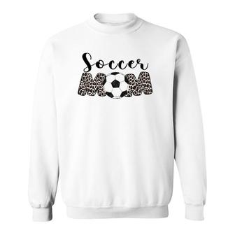 Soccer Mom Leopard Funny Soccer Mama Mother's Day Sweatshirt | Mazezy