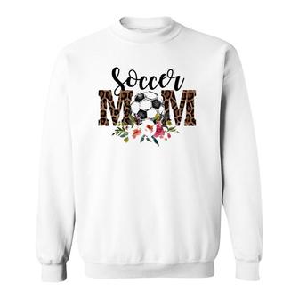 Soccer Mom Leopard Funny Sports Lover Women Mother's Day Sweatshirt | Mazezy