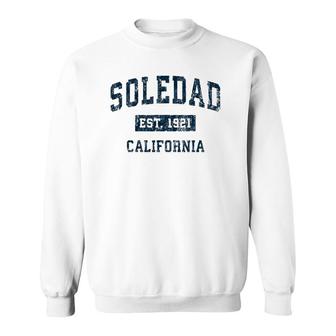 Soledad California Ca Vintage Sports Design Navy Print Sweatshirt | Mazezy