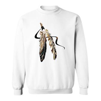 Southwest Native American Indian Tribal Art Colorful Feather Sweatshirt | Mazezy