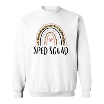Sped Squad Boho Rainbow Teacher Special Education Sweatshirt | Mazezy