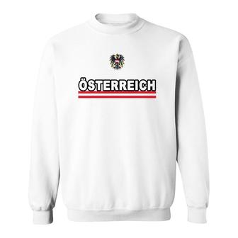 Sporty Osterreich National Austrian Flag And Emblem Sweatshirt | Mazezy