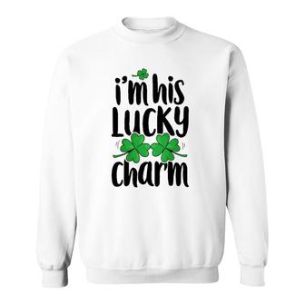 St Patrick's Day Couples I'm His Lucky Charm Matching Gifts Sweatshirt | Mazezy