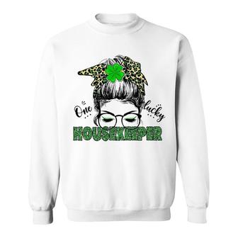 St Patricks Day One Lucky Housekeeper Sweatshirt | Mazezy
