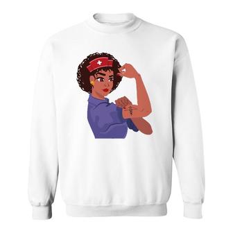 Strong American Black Nurse Lifesaving Angel Hero Sweatshirt | Mazezy