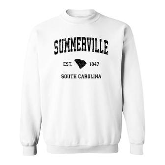 Summerville South Carolina Sc Vintage Sports Design Black Pr Sweatshirt | Mazezy
