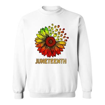 Sunflower Fist For Melanin Women Black History On Juneteenth Sweatshirt | Mazezy