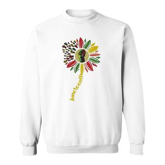 Sunflower Fist Juneteenth Black History African Sweatshirt | Mazezy