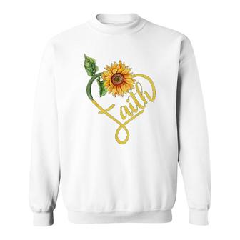 Sunflower Heart Christian Faith Sweatshirt | Mazezy