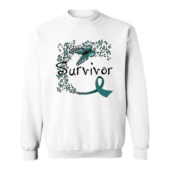 Survivor Butterfly Ribbon Sweatshirt | Mazezy