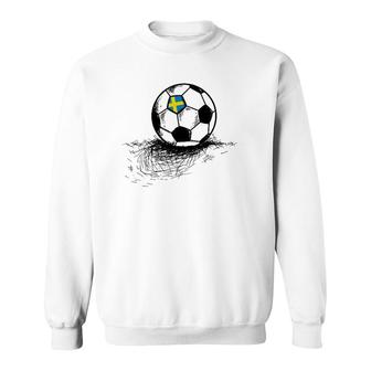 Sweden Soccer Ball Flag Jersey - Swedish Football Gift Sweatshirt | Mazezy
