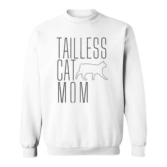 Tailless Cat Mom Bobtail Manx No Tail Cat Owner Lover Sweatshirt | Mazezy