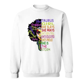 Taurus Girl She Slays And Prays February May Birthday Gift Sweatshirt | Mazezy