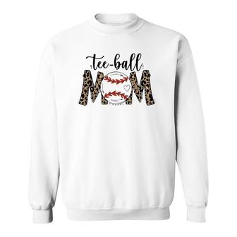 Teeball Mom Leopard Funny Ball Mom Mother's Day Funny Tees Sweatshirt | Mazezy