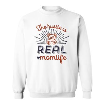 The Hustle Is Real Vintage Motherhood Mom Life Mother's Day Sweatshirt | Mazezy