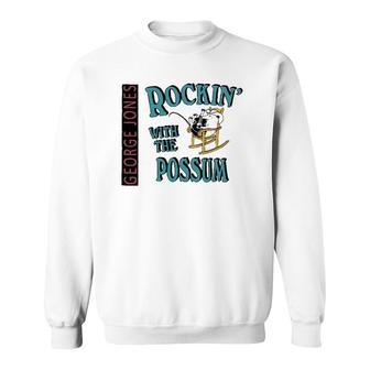 The Possum Vintage George Art Jones Distressed Legends Music Sweatshirt | Mazezy