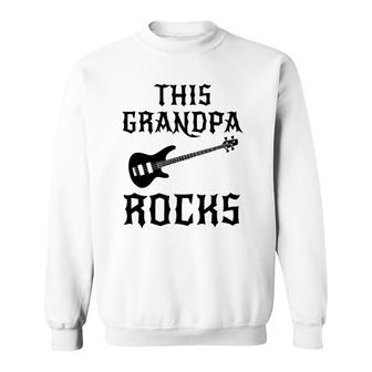 This Grandpa Rocks Father's Day Birthday Guitar Gift Sweatshirt | Mazezy