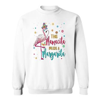 This Mamacita Needs A Margarita Flamingo Drinking Tee Sweatshirt | Mazezy