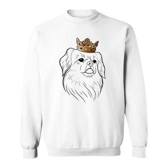 Tibetan Spaniel Dog Wearing Crown Sweatshirt | Mazezy