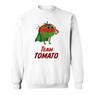 Tomato Super Hero For Vegans And Vegetarians Sweatshirt | Mazezy