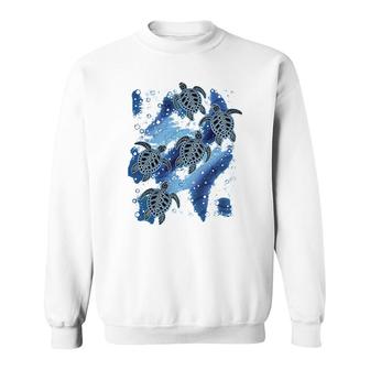 Tribal Sea Turtles Youth Turquoise Sweatshirt | Mazezy