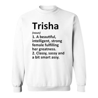Trisha Definition Personalized Name Funny Christmas Gift Sweatshirt | Mazezy