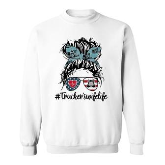 Trucker's Wife Life Messy Buns Hair Women Sweatshirt | Mazezy